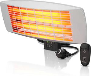 Brandson Wickeltisch-Heizstrahler mit Wandhalterung & Fernbedienung, Infrarotstrahler, 3 Leistungsstufen, 1800 W, schnelle Wärme für Baby und Kind, mit Sicherheitsgitter, 25° neigbar