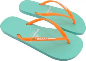 BRASILERAS Damen Flip-Flops für den Strand in Hellblau und Schwarz mit