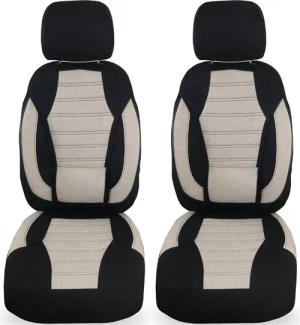 BREMER SITZBEZÜGE Autositzbezug für Fiat 500L Bj 2012-17 (KT105), Set, 2-tlg., Schonbezüge Sitzbezüge Fahrer und Beifahrer, in Schwarz/Beige