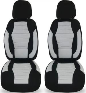 BREMER SITZBEZÜGE Autositzbezug für VW Tiguan 2 Bj 2006-22 (KT108), Set, 2-tlg., Schonbezüge Sitzbezüge Fahrer und Beifahrer, in Schwarz/Weiß