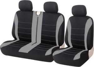 BREMER SITZBEZÜGE Autositzbezug Universal für Bus Transporter 1+2 inkl Doppelsitzbank (1+2 G), Set, 2-tlg., Schonbezüge Sitzbezüge Fahrer und Beifahrer, in Schwarz/Grau