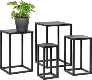 bremermann Blumenhocker 4er-Set, Metall-Blumenständer, Blumensäule schwarz
