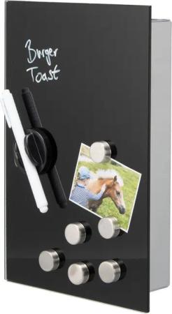 bremermann Schlüsselkasten Schlüsselkasten mit schwarzer Glasfront, beschreibbar, Haken, Magnete