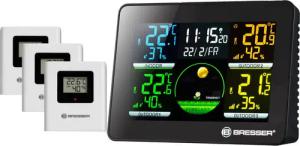 BRESSER Hygrometer BRESSER Thermo Hygro Quadro NLX - Thermo-Hygrometer mit 3 Außensensor…