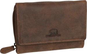 Brown Bear Geldbörse Brown Bear Damengeldbörse Lou, mit 9 Kartenfächern im Querformat Braun Vintage