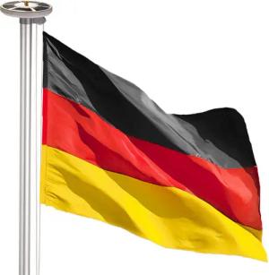 BRUBAKER Fahnenmast All-in-One Flaggenmast Set + Solar Fahnenmastlicht, (1-St., mit Bodenhülse + Deutschlandfahne + Solarlampe mit 26 LEDs), Aluminium Fahnenmast inkl. Deutschland Flagge und Solar-Energie Licht