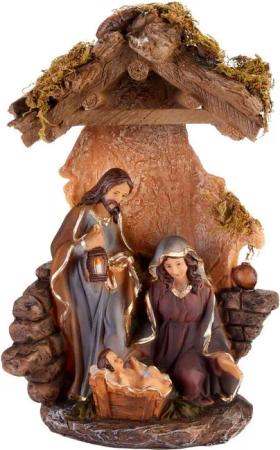 BRUBAKER Krippenfigur Krippenfigur Heilige Familie - Jesus, Maria und Josef (25 cm Weihnachtsfigur mit handbemalten Figuren, 1 St), Krippenszene Weihnachtsdekoration - Tischdekoration aus Polyresin