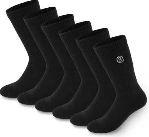 BRUBAKER Tennissocken Lange Sportsocken für Herren und Damen (Set, 6 Paar) Unisex Fitness Socken aus Baumwolle und Polyester - Crew Socks