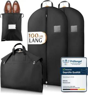 Bruce Kleidersack Optimierte Materialstärke von 120 GSM (Hochwertige Kleiderhülle für Anzug und Kleid) Atmungsaktive Anzugtasche für Reisen