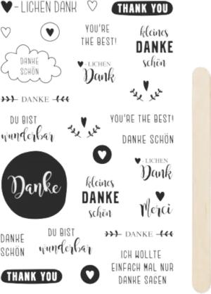 BRUNNEN 203780906 Rubbelsticker Danke, Thank you, merci