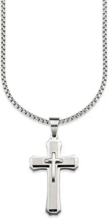 Bruno Banani Kette mit Anhänger Schmuck Geschenk Halskette Kreuz Venezianerkette