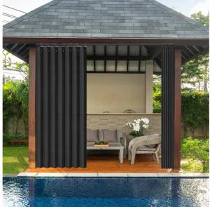 BTTO V&G Vorhang Wasserdichter Vorhang mit Haken,Terrassenvorhang  (1 St), abdunkelnd, Vertikale Sense Vorhänge,Duschvorhang