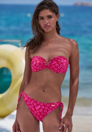 BUFFALO Bandeau-Bikini Damen rot-bedruckt Gr.38 Cup C/D