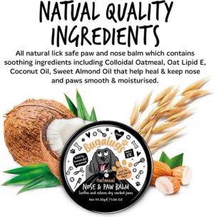 Bugalugs Fellpflege Bugalugs Nasen und Pfotenpflegebalsam Oatmeal Cocos, 30 ml, (1-St), Hautpflege, Pfoten und Nasenpflege, Erste Hilfe für Hunde
