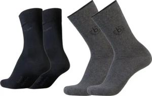 bugatti Basicsocken 6762462046 bugatti Herren 4er Pack Logo + uni basic schwarz, jeans melange