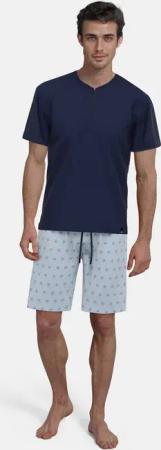 bugatti Shorty Florenz (2 tlg) V-Ausschnitt, Kurzarm, kurze Hose, mit Logo