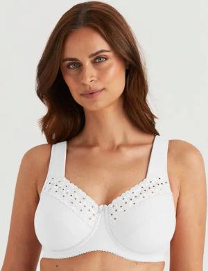 Bügel-BH mit Lochstickerei - weiß - Gr. 95 B von Goldner Fashion