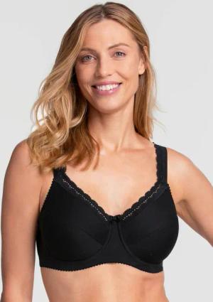 Bügel-BH mit Spitzenband - schwarz - Gr. 105 D von Goldner Fashion