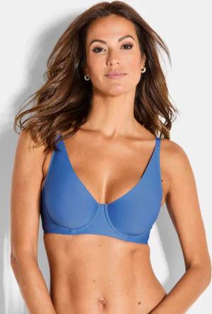 Bügel-BH mit vorgeformten Cups - blau - Gr. 95 D von Goldner Fashion