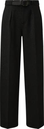 Bundfaltenhose mit Glitzergarn und integriertem Gürtel