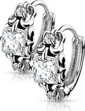 BUNGSA Creolen-Set Creolen mit eckigem Kristall aus Edelstahl Damen (1 Paar (2 Stück), 2-tlg), Ohrschmuck Ohrringe