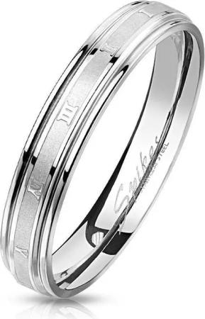 BUNGSA Fingerring 64 (20.4) Ring römische Nummern Silber aus Edelstahl Unisex (Ring, 1-tlg), Damen Herren