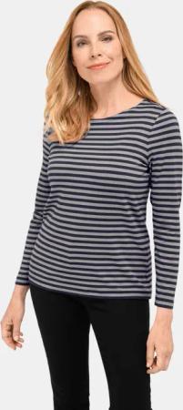 Buntgewirktes Ringelshirt - marine / grau - Gr. 42 von Goldner Fashion