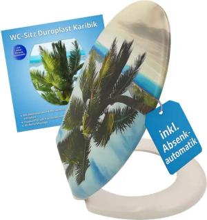 BURI WC-Sitz mit Absenkautomatik Toilettendeckel Klobrille Toilettensitz 3D Motiv