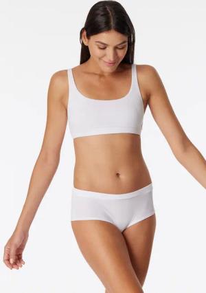 Bustier Doppelripp Organic Cotton weiss - Pure Rib 38