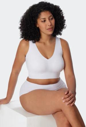 Bustier Microfaser herausnehmbare Pads weiß - Invisible Soft 42