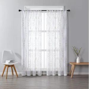 BYSURE Gardine NF12WH00129 (2 St), Stangendurchzug, transparent, Voile, Durchsichtig Gardine