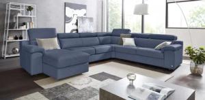 CALIA ITALIA Wohnlandschaft "CS Mambo, U-Form, Familiensofa, bequem und zeitlos" in Leder, inklusive Kopfteilverstellung