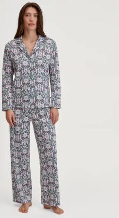 CALIDA Autumn Dreams Pyjama mit Knöpfenfür Damen, M, Blau,