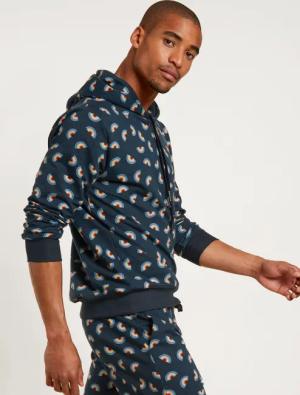 CALIDA Love Capsule Kapuzenpulloverfür Herren, S, Blau, Love is Love