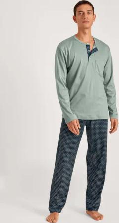 CALIDA Relax Selected 2 Pyjama, langfür Herren, S, Grau, Luxus-Gefühl