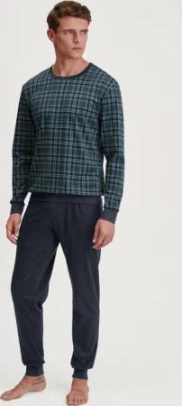 CALIDA Relax Streamline 3 Bündchen-Pyjamafür Herren, M, Grün, Absoluter Komfort für jede Nacht