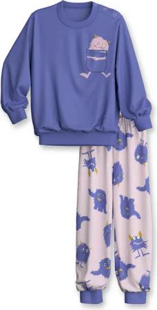 CALIDA Toddlers Monsters Bündchen-Pyjamafür Kinder, 116, Violett, Höchste Qualität für besten Tragekomfort