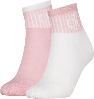 Calvin Klein Jeans Socken CKJ WOMEN QUARTER 2P GLOSSY RIB (2-Paar) mit dezentem Logo-Design