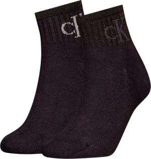 Calvin Klein Jeans Socken CKJ WOMEN QUARTER 2P GLOSSY RIB (2-Paar) mit dezentem Logo-Design