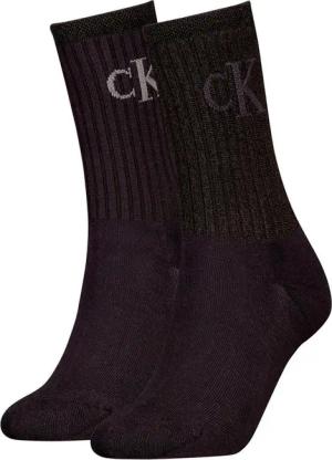 Calvin Klein Jeans Socken CKJ WOMEN SOCK 2P GLOSSY RIB (2-Paar, 2 Paar) mit Logostickerei