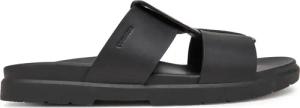 Calvin Klein Pantoletten Lug Sandal Double T Lth HM0HM01734 Schwarz