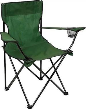 Campingstuhl klappbar mit Armlehnen und Getränkehalter, leicht & stabil, grün