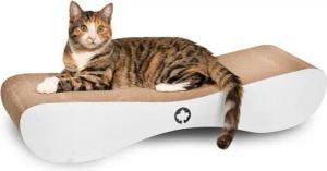 Canadian Cat Company Kratzpappe Satellite 2.0 - hellgrau, (Qualitäts-Kratzbrett, 1-tlg., XL Kratzmöbel mit Katzenminze), ergonomische Form