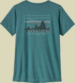 Capilene Cool Daily Graphic Shirt Women mehrfarbig S - '73 skyline: wetland blue x-dye