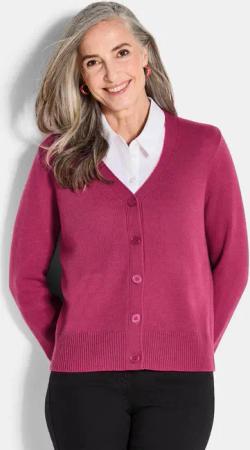 Cardigan mit großen Knöpfen - pink - Gr. 50 von Goldner Fashion
