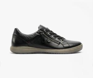 CAREN 12 Damen Leder Sneaker Schwarz