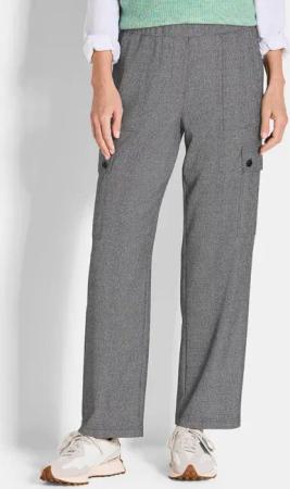 Cargohose VERA aus Viskose-Jersey - schwarz / weiß - Gr. 255 von Goldner Fashion