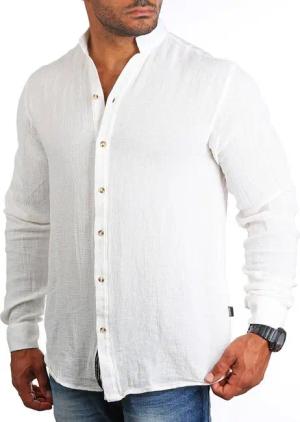 CARISMA Langarmhemd Herren Sommer Hemd trendig luftig grob gewebt retro Look 9171/8567 Regular Langarm Stehkragen Uni