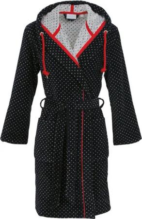 Carl Ross Damenbademantel 405310, Kurzform, Velours, Kapuze, Gürtel, Kurzform