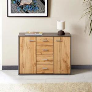 CARO-Möbel Highboard JAMIE, Sideboard Kommode Mehrzweckschrank für Wohnzimmer Anrichte Design 2 Tü